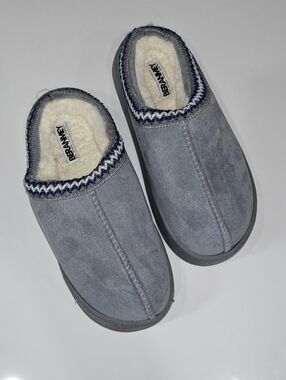 Brahma Light Blue Fleece-Lined Slip-On Slippers
